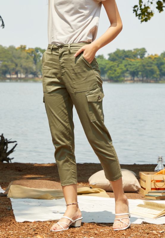 Khaki Bros. - Cargo Pants - กางเกงคาโก้สำหรับผู้หญิง - KL21B003