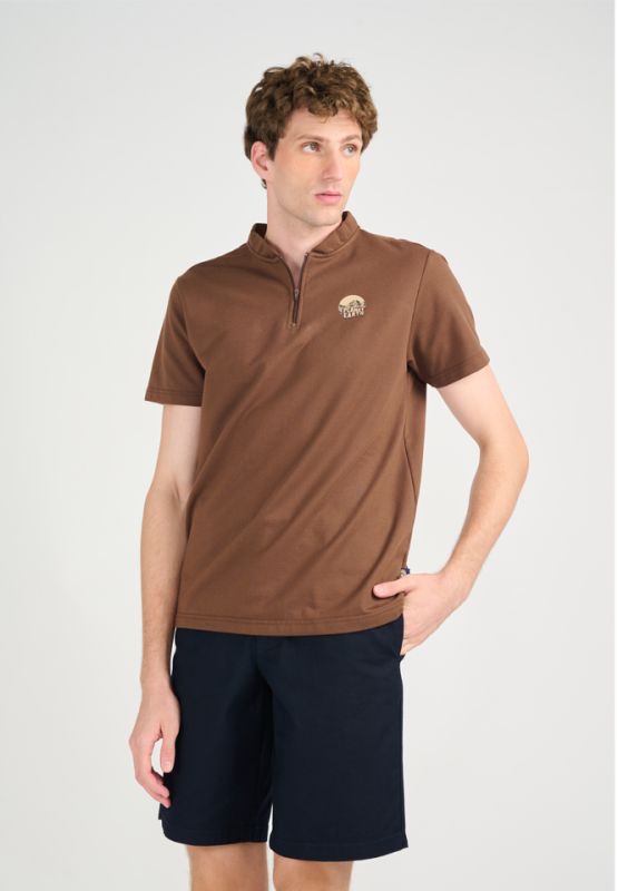Khaki Bros. - Henley T-shirt - เสื้อยืดแขนสั้น คอ Henley - KM23K025