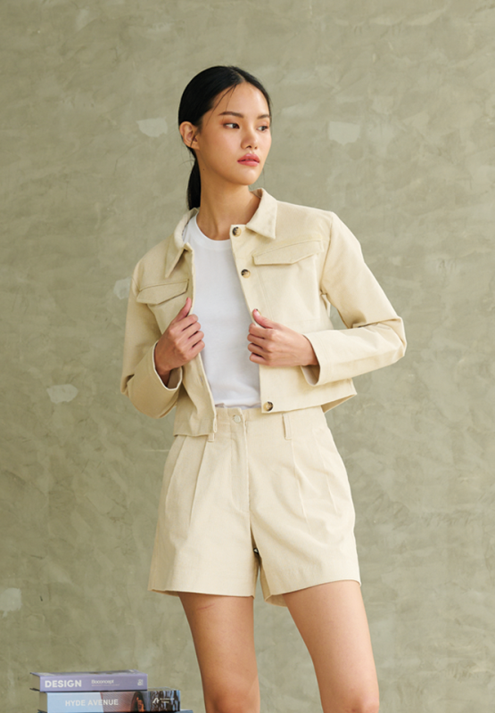 Khaki Bros. - Ladies - Crop Jacket - เสื้อแจ็คเก็ตสำหรับผู้หญิง - KL22J001