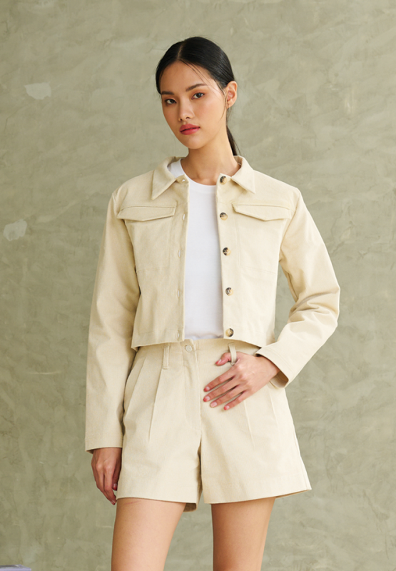 Khaki Bros. - Ladies - Crop Jacket - เสื้อแจ็คเก็ตสำหรับผู้หญิง - KL22J001