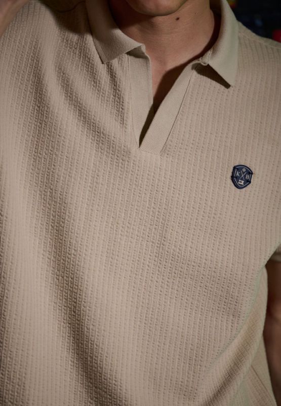Khaki Bros - Polo T-Shirt - เสื้อโปโลแขนสั้น - KM22K036 - Lt.khaki