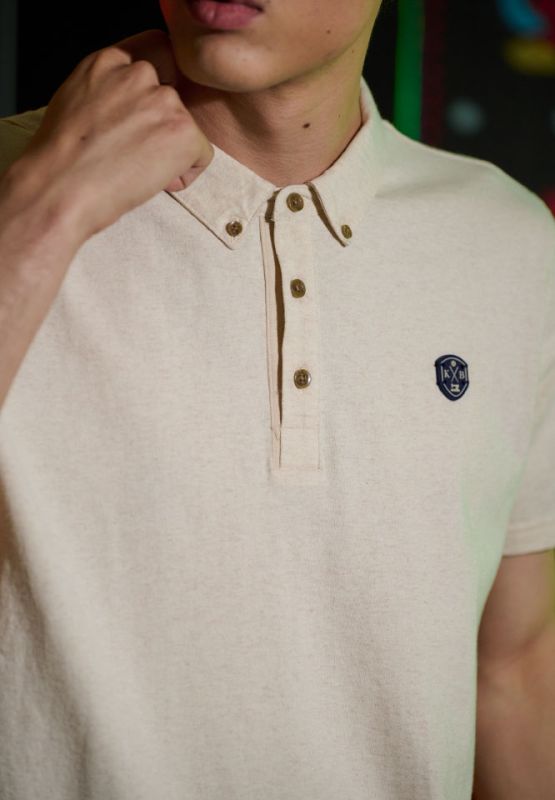 Khaki Bros - Polo T-Shirt - เสื้อโปโลแขนสั้น - KM22K044 - Beige