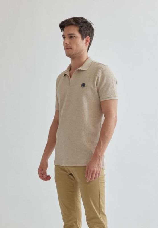 Khaki Bros - Polo T-Shirt - เสื้อโปโลแขนสั้น - KM22K036 - Lt.khaki
