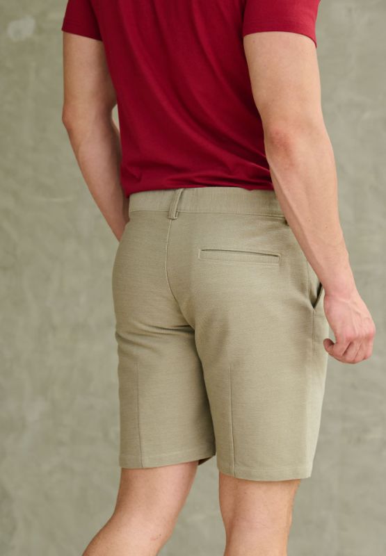 Khaki Bros - Slim Fit Shorts - กางเกงขาสั้น ทรง Slim Fit - KM22T007  - Lt Khaki