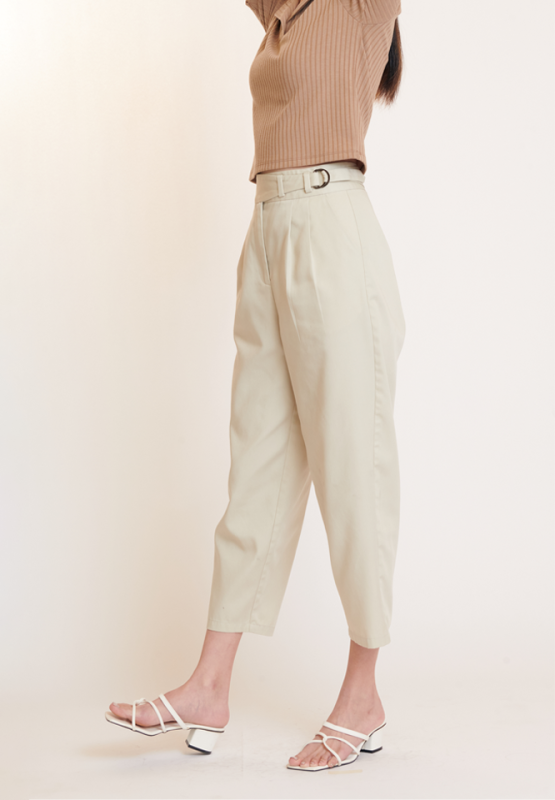 Khaki Bros. - Pegged High waist Pants - กางเกงขายาวสำหรับผู้หญิง - KL23B002