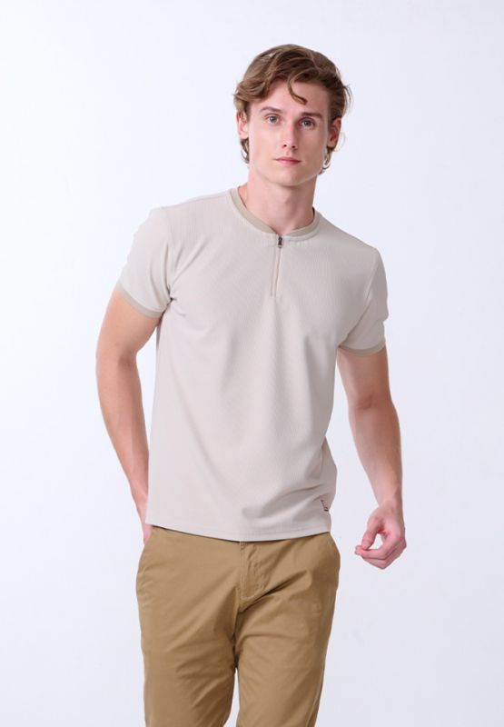 Khaki Bros. - Henley T-shirt - เสื้อยืดแขนสั้น คอ Henley - KM24K017