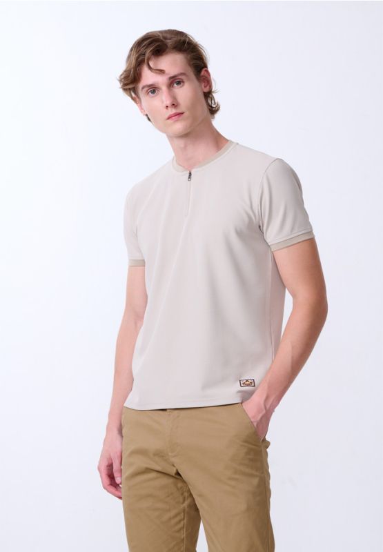 Khaki Bros. - Henley T-shirt - เสื้อยืดแขนสั้น คอ Henley - KM24K017