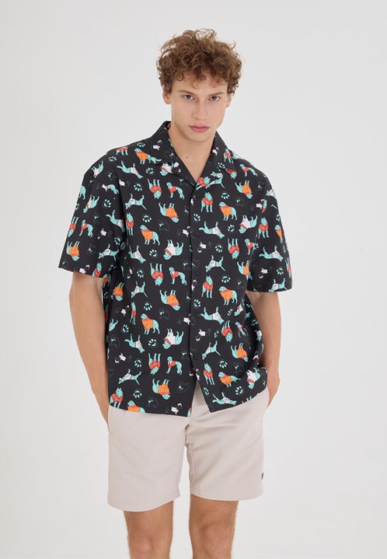 Khaki Bros - คา คิ บรอส. - Hawaii shirt Loose Fit - เสื้อเชิ้ตแขนสั้น - KM24S015