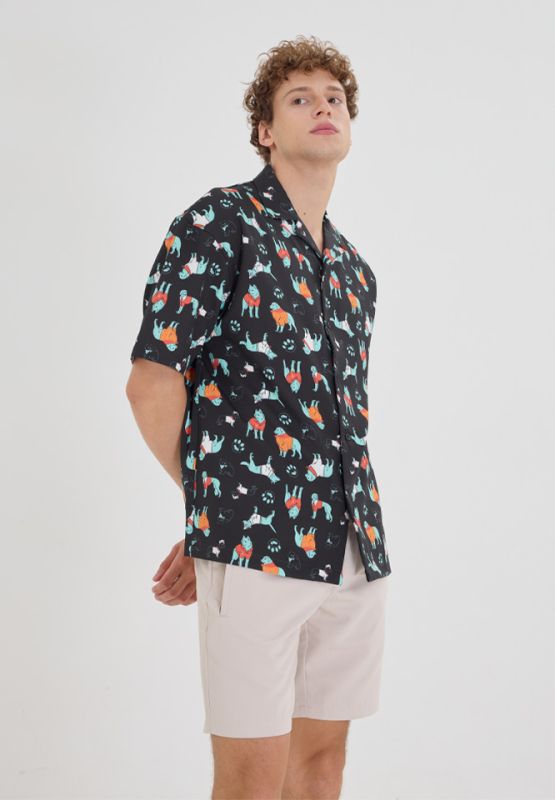 Khaki Bros - คา คิ บรอส. - Hawaii shirt Loose Fit - เสื้อเชิ้ตแขนสั้น - KM24S015