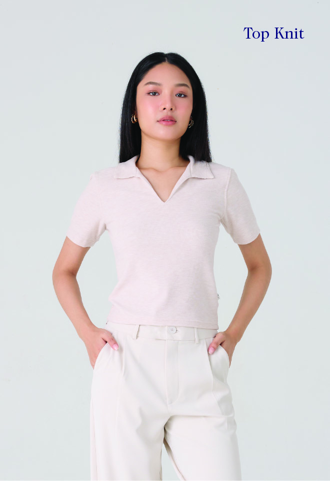 Khaki Bros. - คาคิบรอส - Ladies - Top Knit T-shirt - เสื้อยืดคอกลม - KL26K002