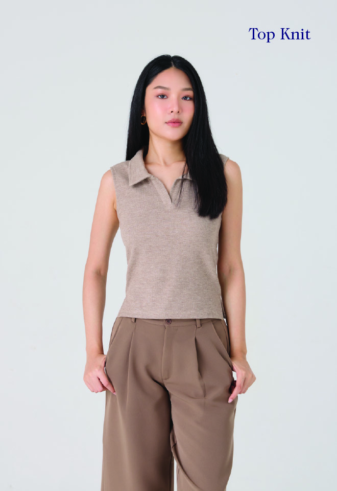 Khaki Bros. - คาคิบรอส - Ladies - Top Knit T-shirt - เสื้อยืดคอกลม - KL26K006