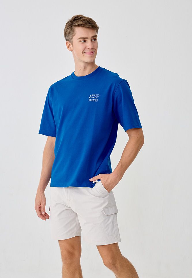 Dapper x Khaki Bros - Round neck T-shirt Relax Fit - เสื้อยืดคอกลม ทรง Relax Fit - DAMKR_BL_2004KB