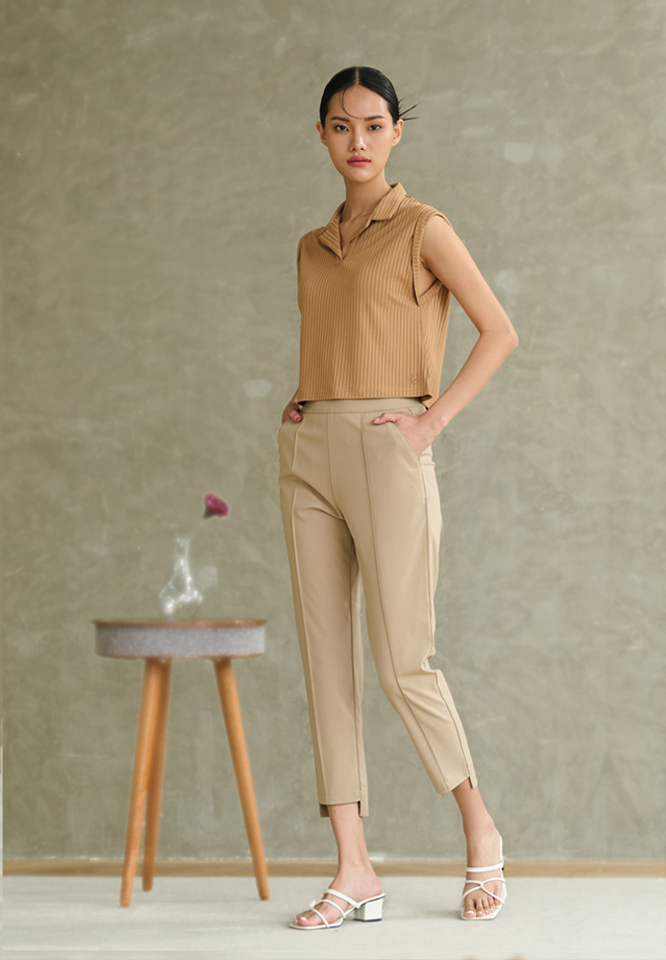 Khaki Bros. - Relax Cropped - กางเกงขายาวสำหรับผู้หญิง - KL22B008