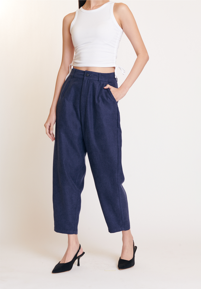 Khaki Bros. - Pegged High waist Pants - กางเกงขายาวสำหรับผู้หญิง - KL23B003