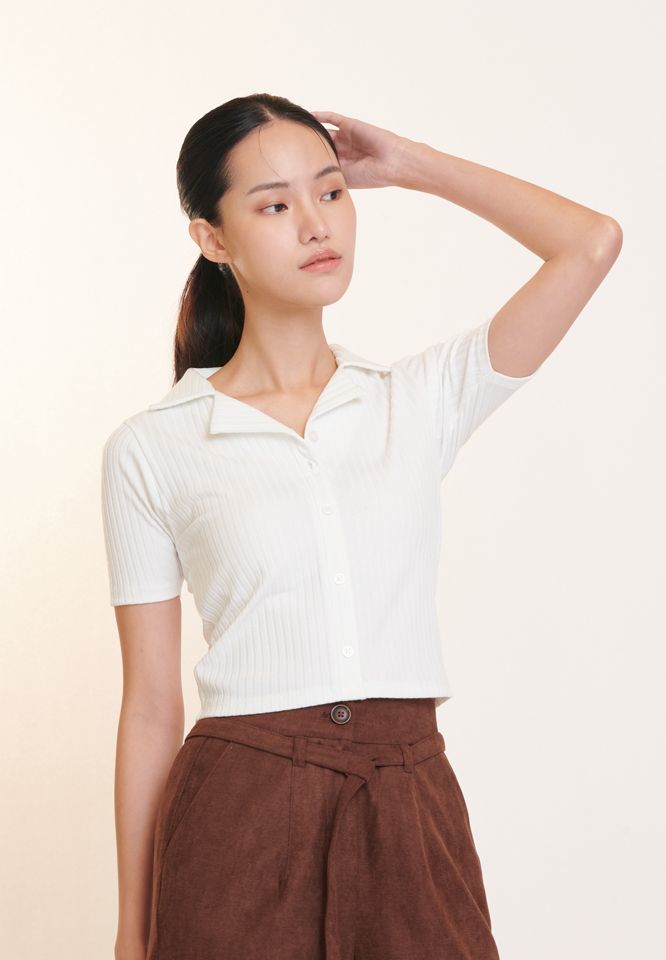 Khaki Bros. - Ladies - Top Knit T-shirt - เสื้อยืดคอปก - KL23K005
