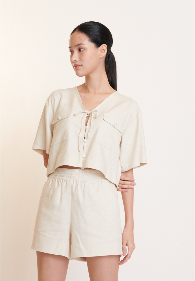 Khaki Bros. - Top Shirt - เสื้อครอปเชิ้ตผู้หญิง - KL23S001