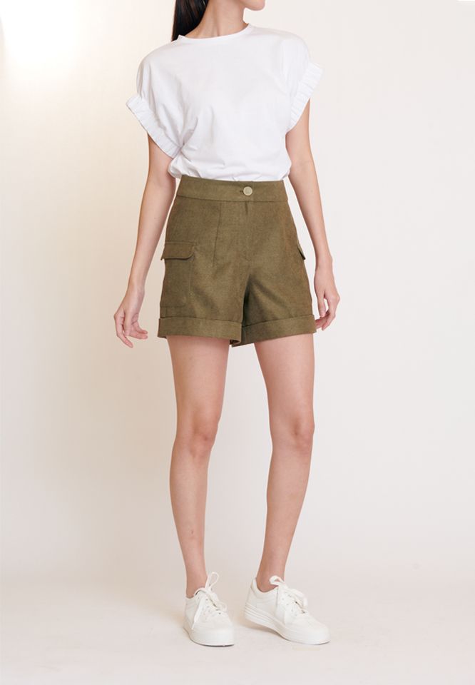 Khaki Bros. - High waist short - กางเกงขาสั้นผู้หญิง - KL23T002