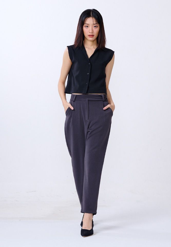 Khaki Bros. - Ladies - Pegged High waist Pants - กางเกงขายาว - KL24B002