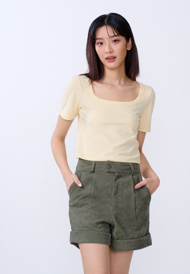Khaki Bros. - Ladies - Crop Top Knit - เสื้อยืดทรงครอป - KL24K003