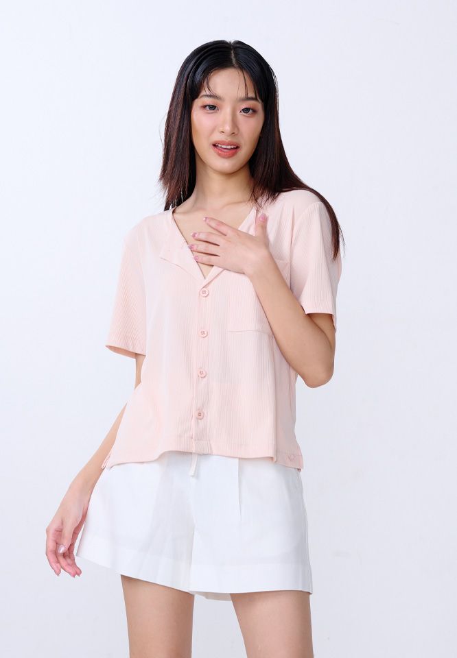 Khaki Bros. - Ladies - Top Shir - เสื้อครอปแขนสั้น - KL24S001