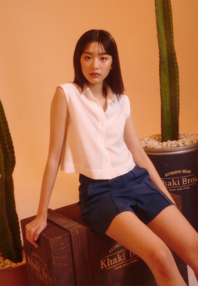 Khaki Bros. - Ladies - Hight waist Short - กางเกงขาสั้นผู้หญิง - KL24T001