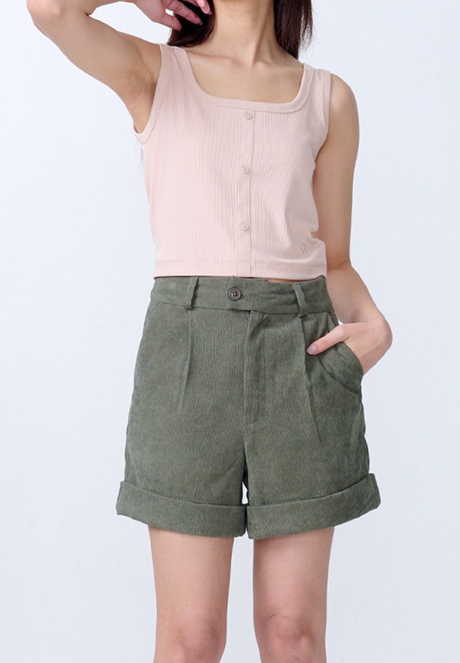 Khaki Bros. - Ladies - Hight waist Short - กางเกงขาสั้นผู้หญิง - KL24T004