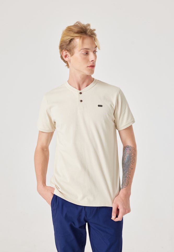 Khaki Bros. - Henley T-shirt - เสื้อ Henley แขนสั้น - KM23K063