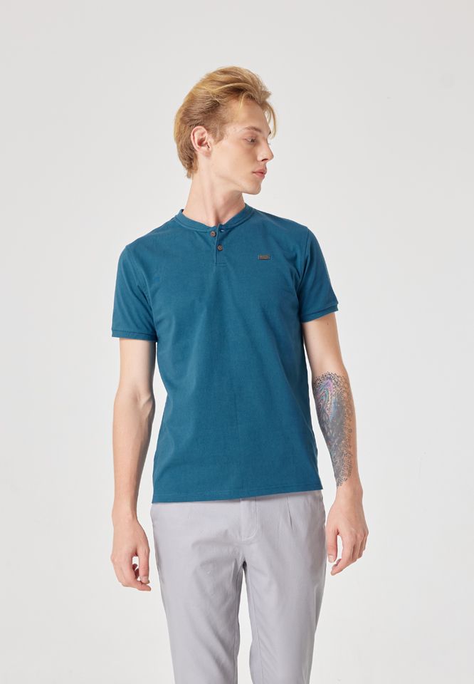 Khaki Bros. - Henley T-shirt - เสื้อ Henley แขนสั้น - KM23K066