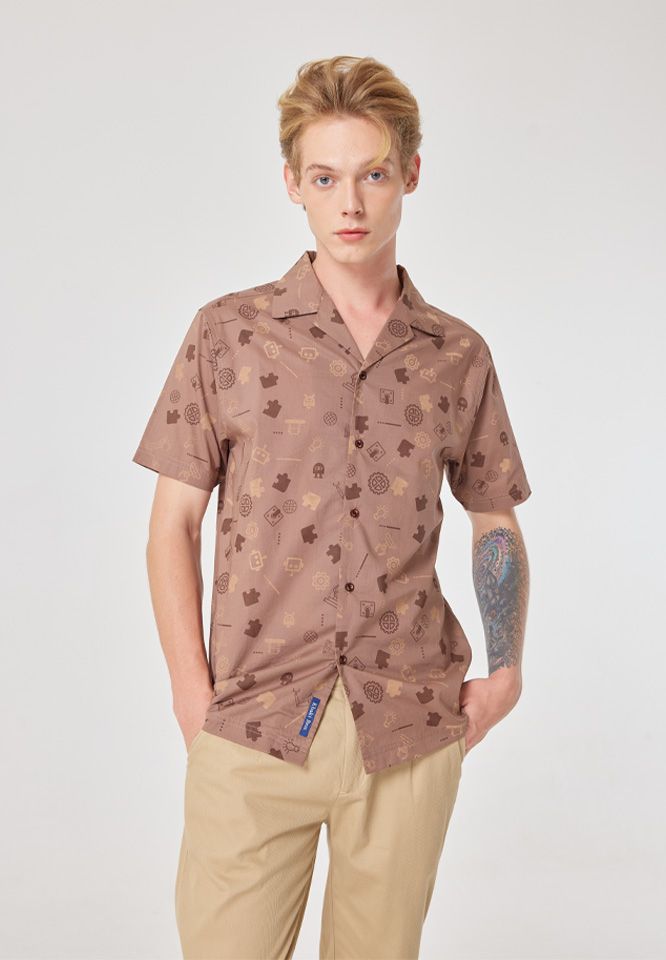 Khaki Bros. - คาคิบรอส - Short sleeve shirt - เสื้อเชิ้ตแขนสั้น ทรง Regular Fit - KM23S024