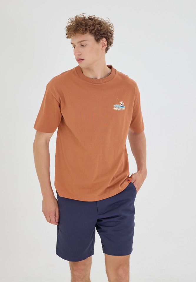Khaki Bros. - คา คิ บรอส. - Round T-shirt loose fit - เสื้อยืดคอกลม - KM24K038