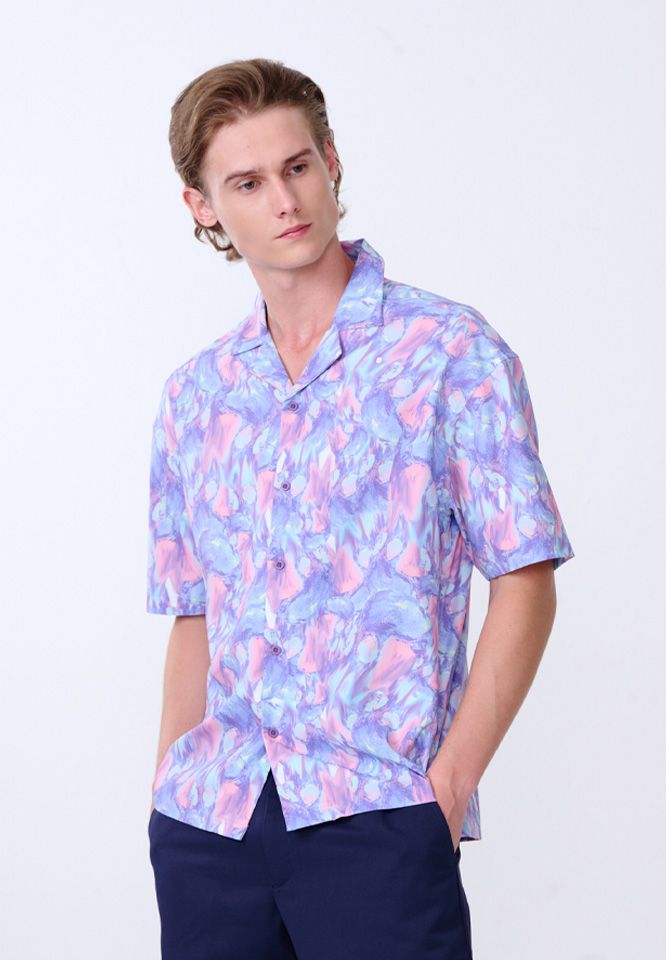 Khaki Bros - คา คิ บรอส. - Short Sleeve loose Shirt - เสื้อเชิ้ตแขนสั้น - KM24S010
