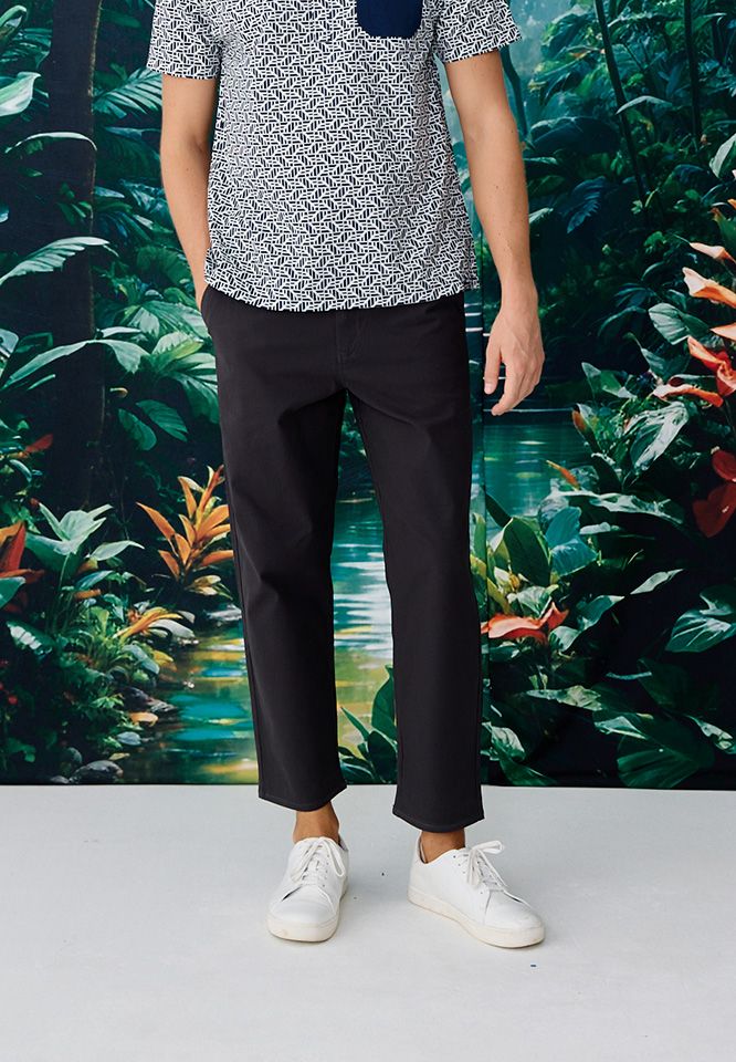 Khaki Bros. - คาคิ บรอส - Fashion pants - กางเกงครอป ทรง Relax Fit - KM25A001