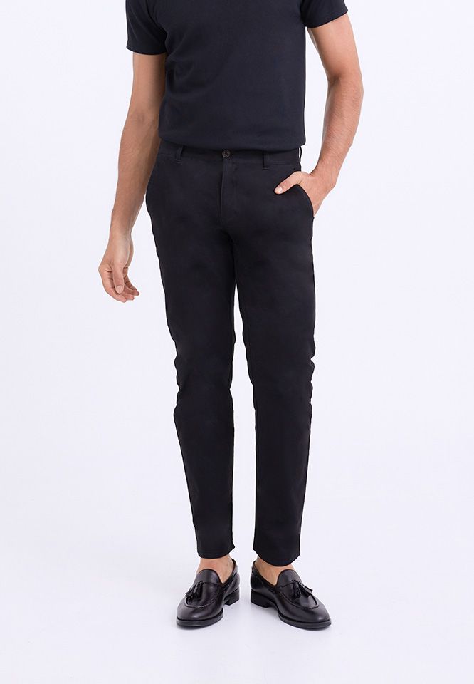 Khaki Bros. - คาคิบรอส - Chino Pants Super Black Tapered Fit - กางเกงชิโน่ขายาว ทรง Tapered Fit - KM25B001