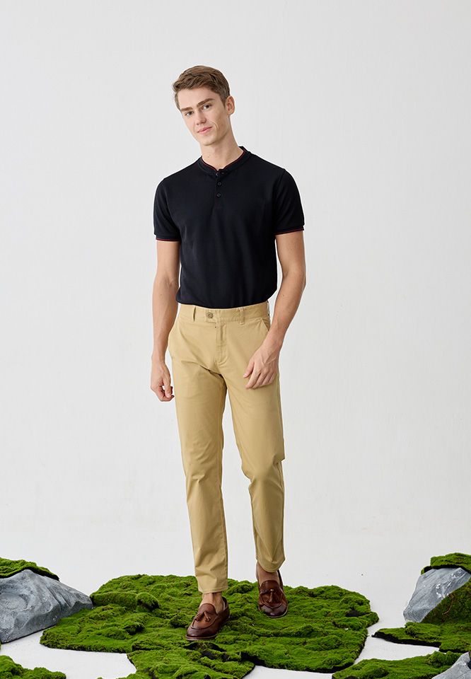 Khaki Bros. - คาคิบรอส - Chino Pants Tapered Fit  - กางเกงขายาว ทรง Tapered Fit - KM25B003