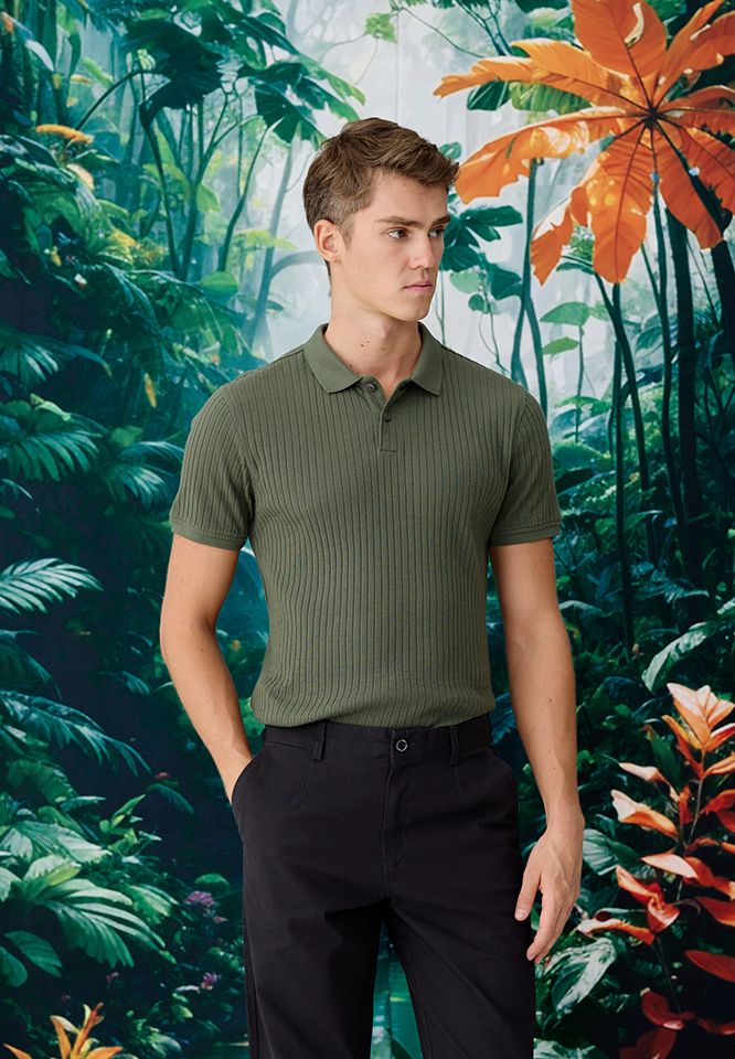 Khaki Bros. - Polo T-Shirt - เสื้อโปโลแขนสั้น ทรง Regular Fit - KM25K001