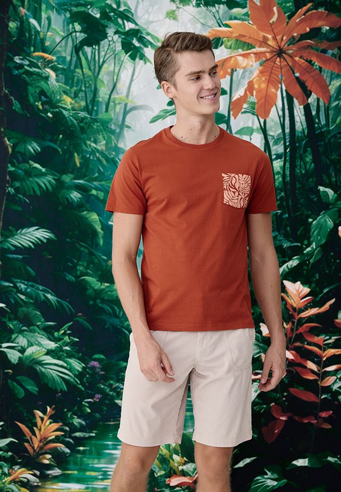 Khaki Bros. - คาคิบรอส - Round neck t-shirt regular fit - เสื้อยืดคอกลม - KM25K006