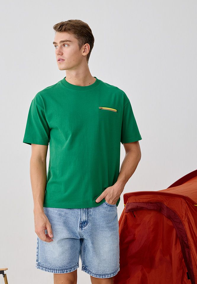 Khaki Bros. - คาคิบรอส - Round neck T-shirt Loose Fit - เสื้อยืดคอกลม - KM25K022