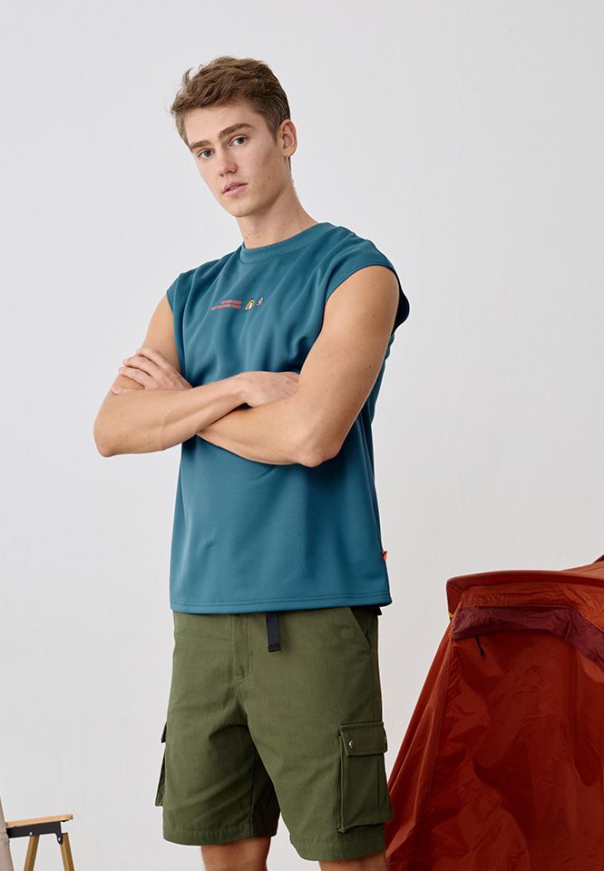 Khaki Bros. - คาคิบรอส - Sleeveless Tee  - Loose Fit - เสื้อแขนกุด - KM25K024