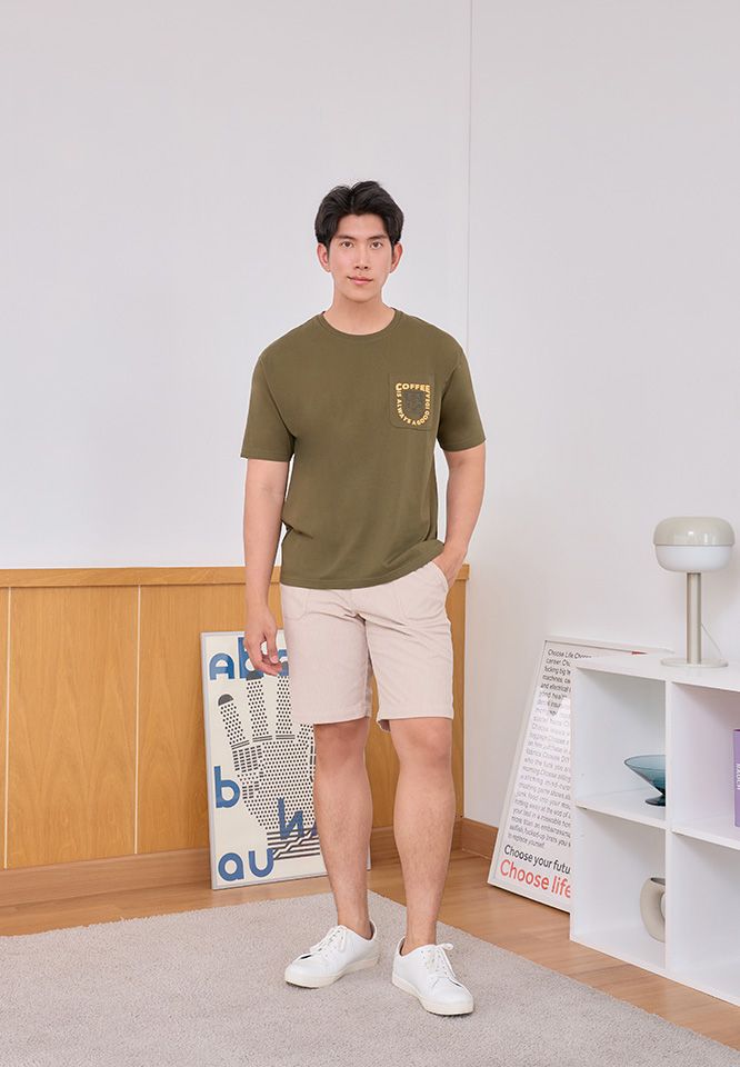 Khaki Bros. - คาคิบรอส - Round neck t-shirt Relax Fit - เสื้อยืดคอกลม ทรง Relax Fit - KM25K029