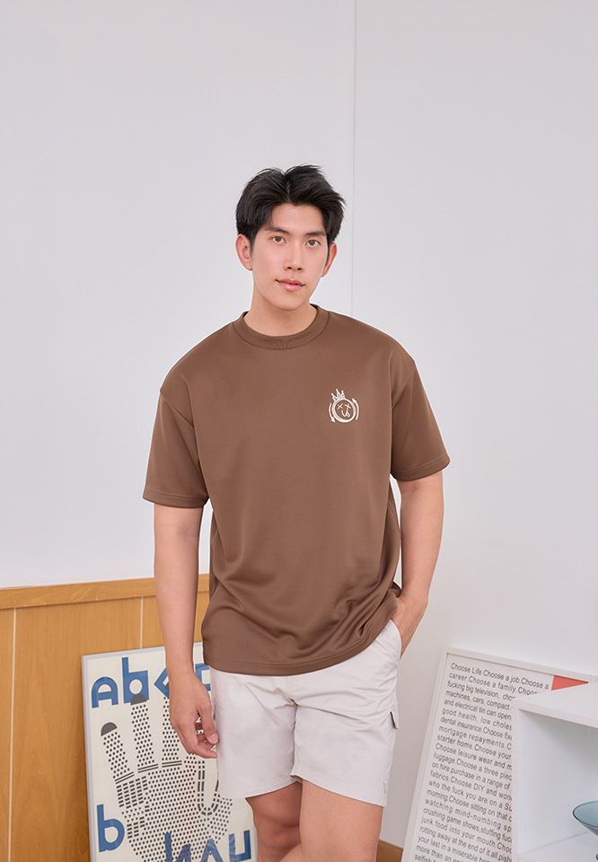 Khaki Bros. - คาคิบรอส - Round neck T-shirt Regular Fit - เสื้อยืดคอกลม ทรง Loose Fit - KM25K037