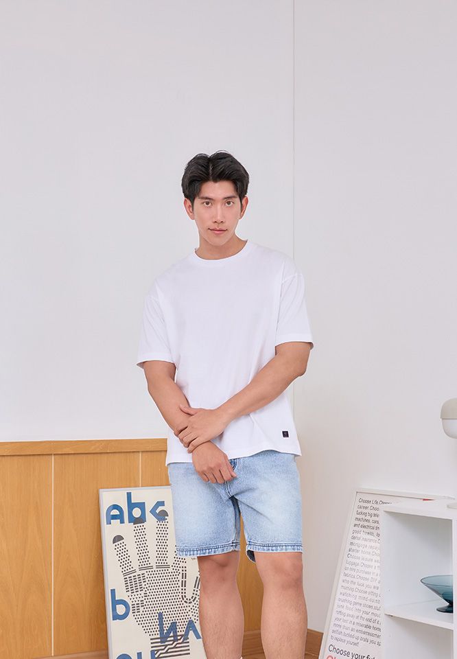 Khaki Bros. - คาคิบรอส - Round neck T-shirt Loose Fit - เสื้อยืดคอกลม ทรง Loose Fit - KM25K038