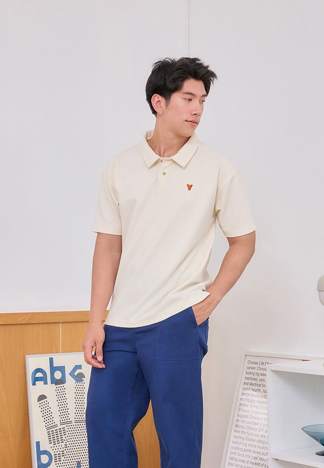 Khaki Bros. - คาคิบรอส - Polo- Loose Fit - เสื้อโปโล ทรง Loose Fit - KM25K041