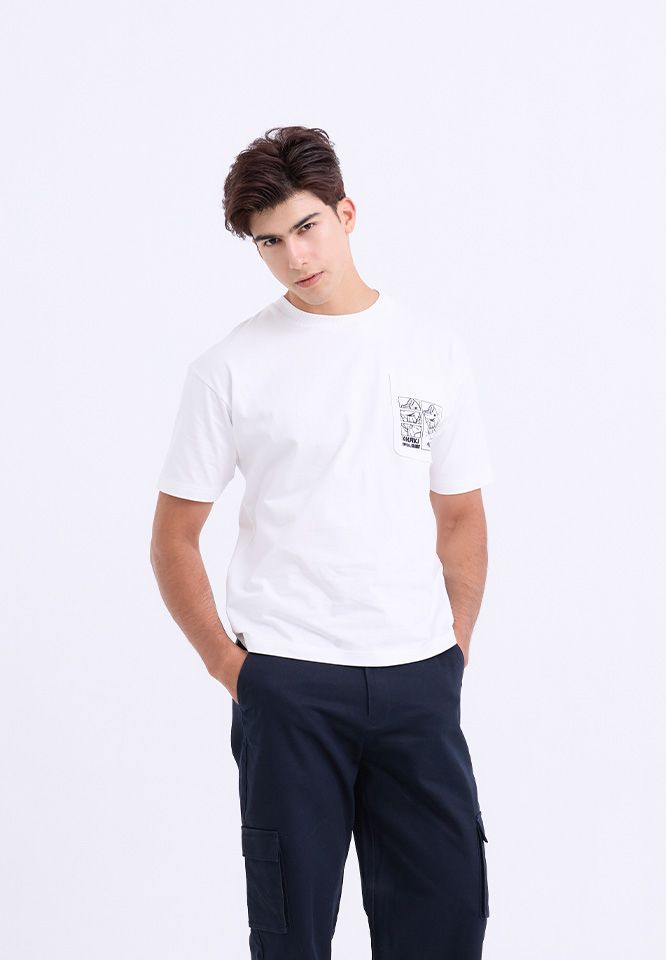 Khaki Bros. - คาคิบรอส - Round neck T-shirt Loose Fit - เสื้อยืดคอกลม ทรง Loose Fit - KM25K053