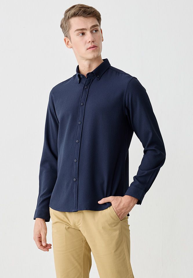  Khaki Bros. - คาคิบรอส - Long Sleeve Shirt - เสื้อเชิ้ตแขนยาว ทรง Regular Fit - KM25S001