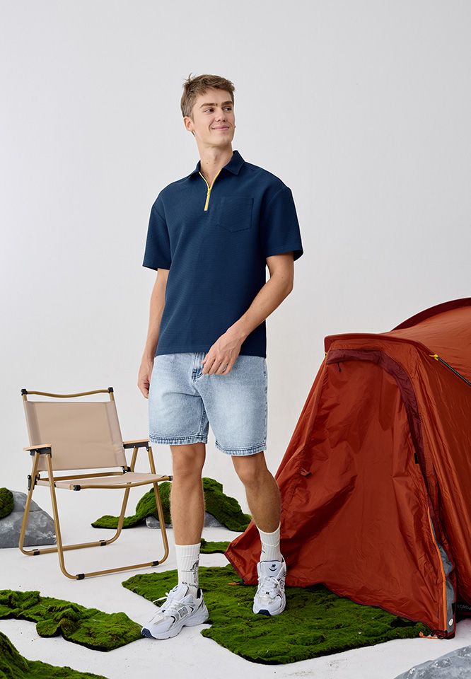 Khaki Bros. - คาคิ บรอส - Short Sleeve Pullover Shirt - เสื้อเชิ้ตแขนสั้น - ทรง Pullover Loose Fit - KM25S007