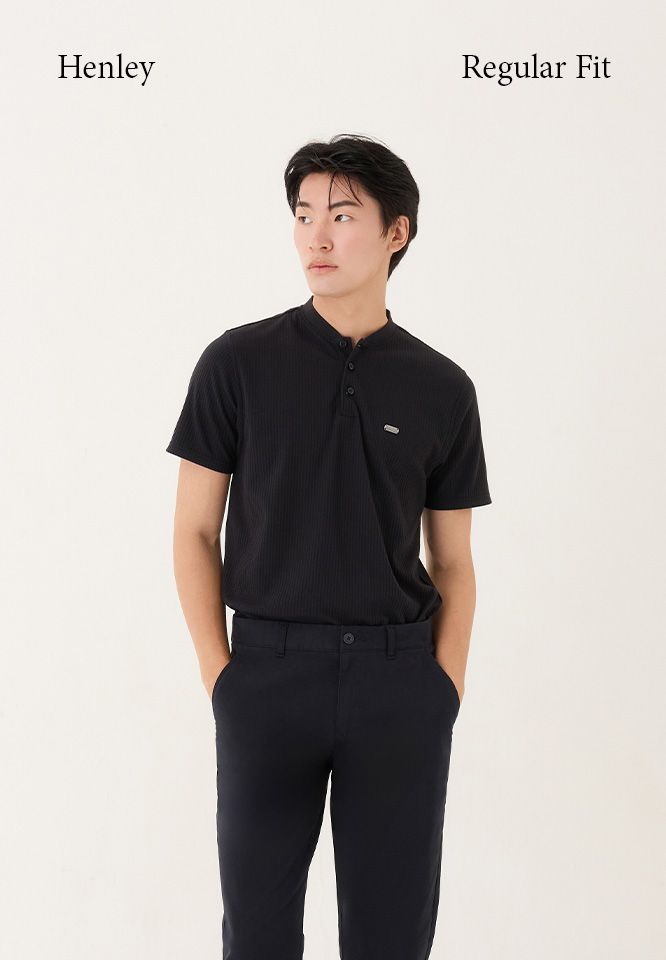 Khaki Bros. - คาคิบรอส -  Henley  Regular Fit - เสื้อ Henley  ทรง Regular Fit - KM26K001