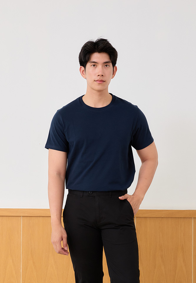 Khaki Bros. - Round Neck T-Shirt - เสื้อยืดคอกลมแขนสั้น - KMK1K802
