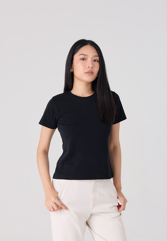 Khaki Bros. - คาคิบรอส - Ladies - Top Knit T-shirt - เสื้อยืดคอกลม - KL26K003