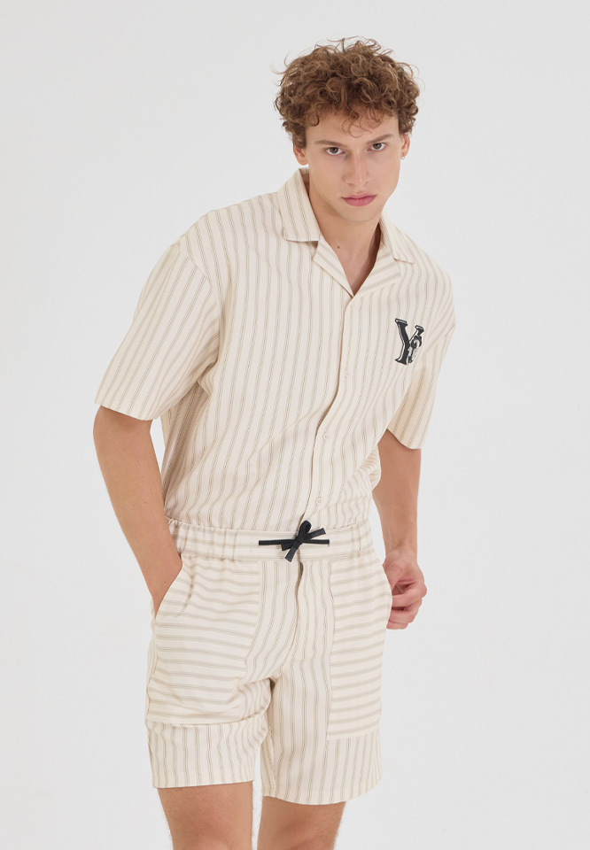 Khaki Bros. - คา คิ บรอส. - Loose Fit Shorts - กางเกงขาสั้น ทรง Loose Fit - KM24T002