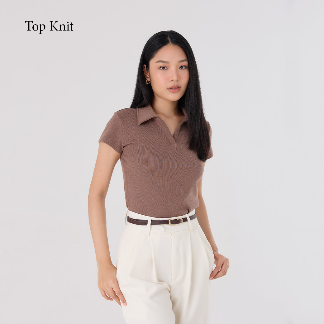 Khaki Bros. - คาคิบรอส - Ladies - Top Knit T-shirt - เสื้อยืดคอกลม - KL26K001